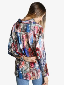 Luisa Loire Camicia donna a maniche lunghe con stampa a fantasia