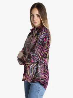 Luisa Loire Camicia donna a maniche lunghe con stampa a fantasia