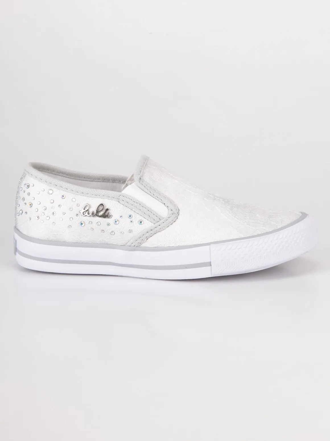Lulu' Sneakers slip on con pizzo Bianco