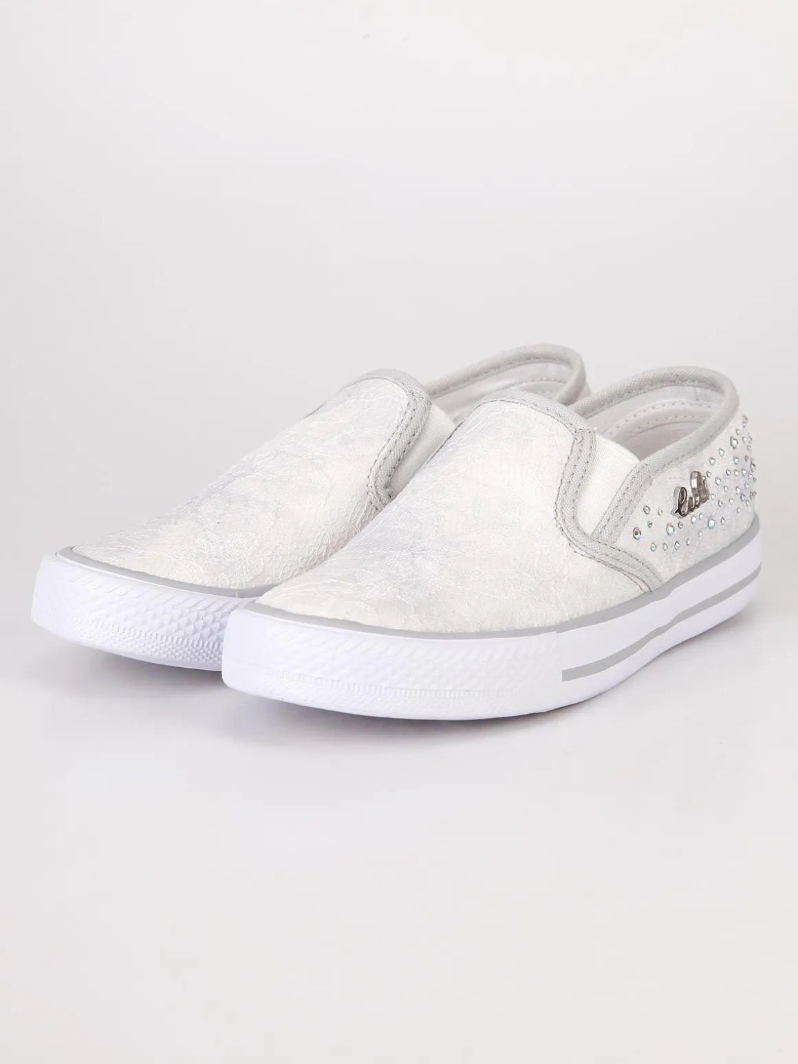 Lulu' Sneakers slip on con pizzo Bianco