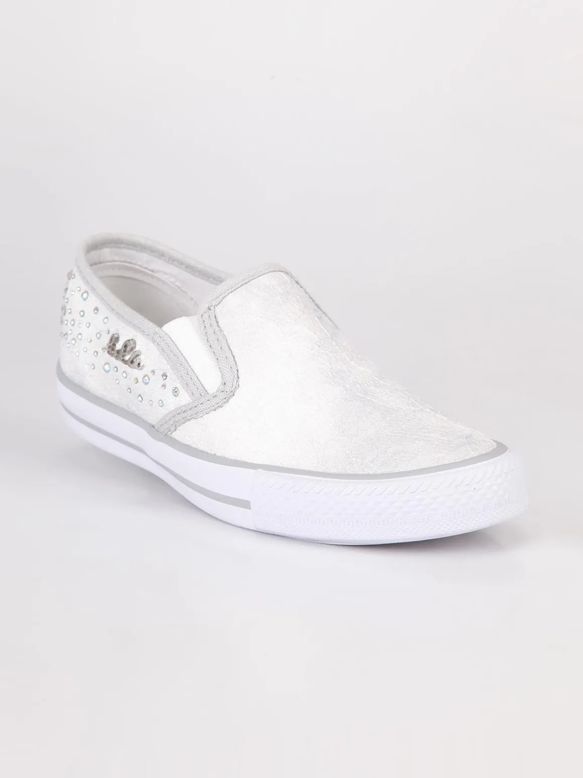 Lulu' Sneakers slip on con pizzo Bianco
