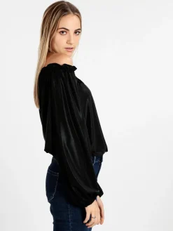 Lumina Blusa donna in lamè con maniche a palloncino