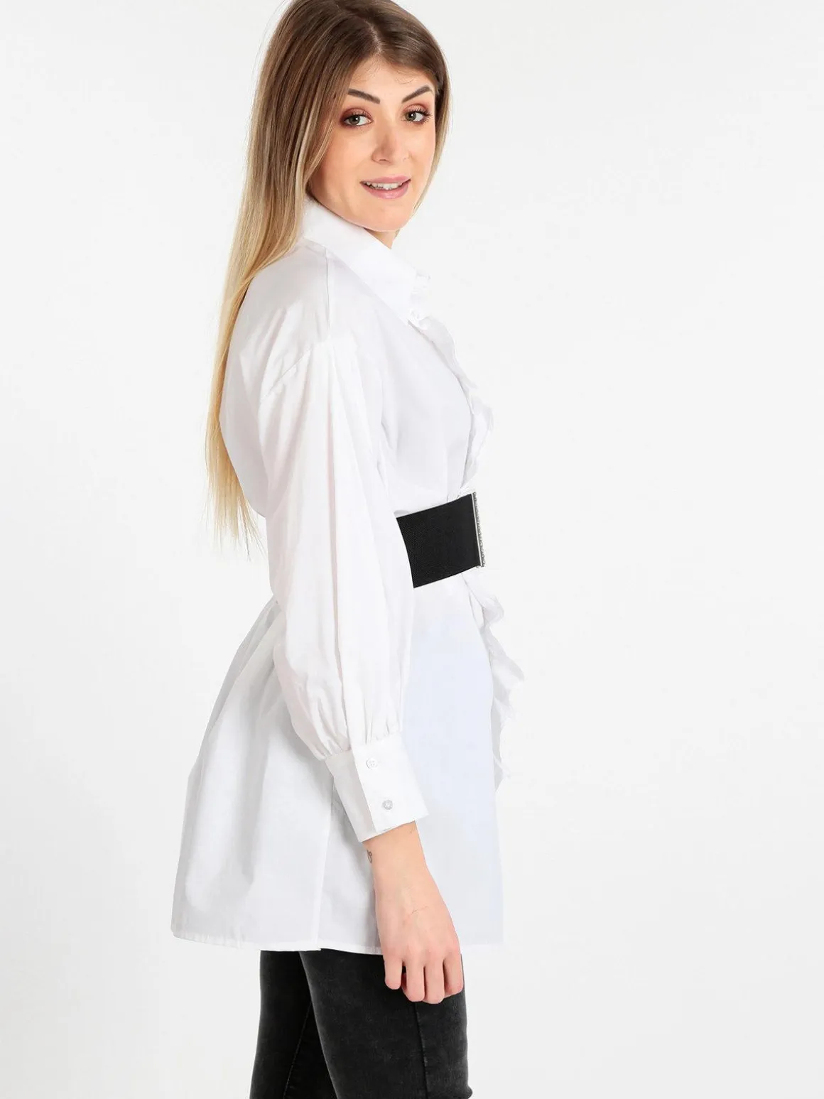 Lumina Maxi camicia donna con maniche a palloncino
