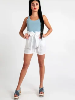 Lumina Shorts a vita alta misto lino