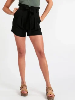 Lumina Shorts a vita alta misto lino