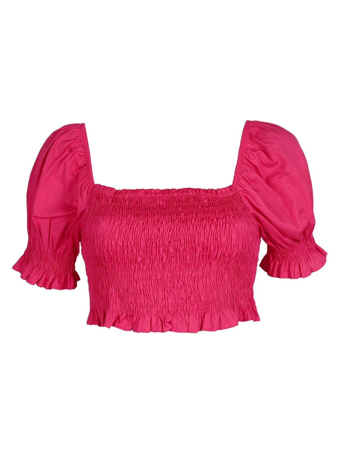 Lumina Top crop con manica a sbuffo