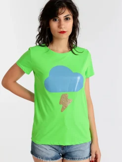 Lumina T-shirt donna con stampa e glitter