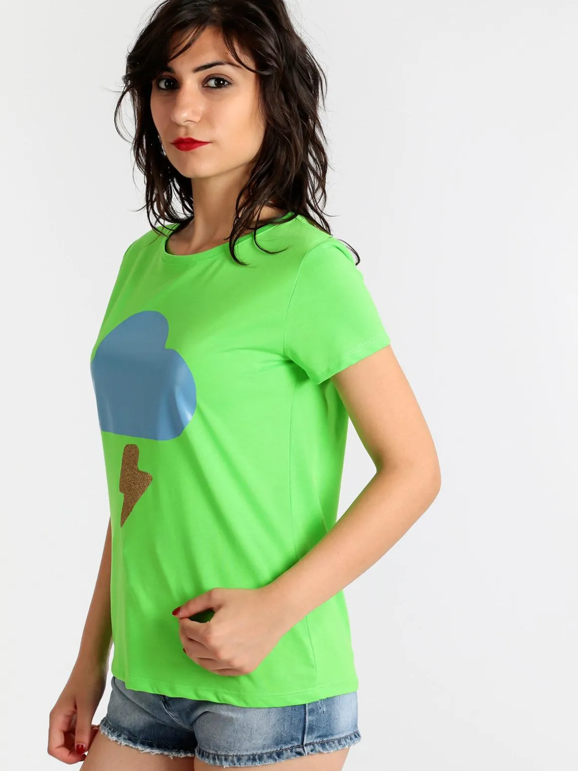Lumina T-shirt donna con stampa e glitter