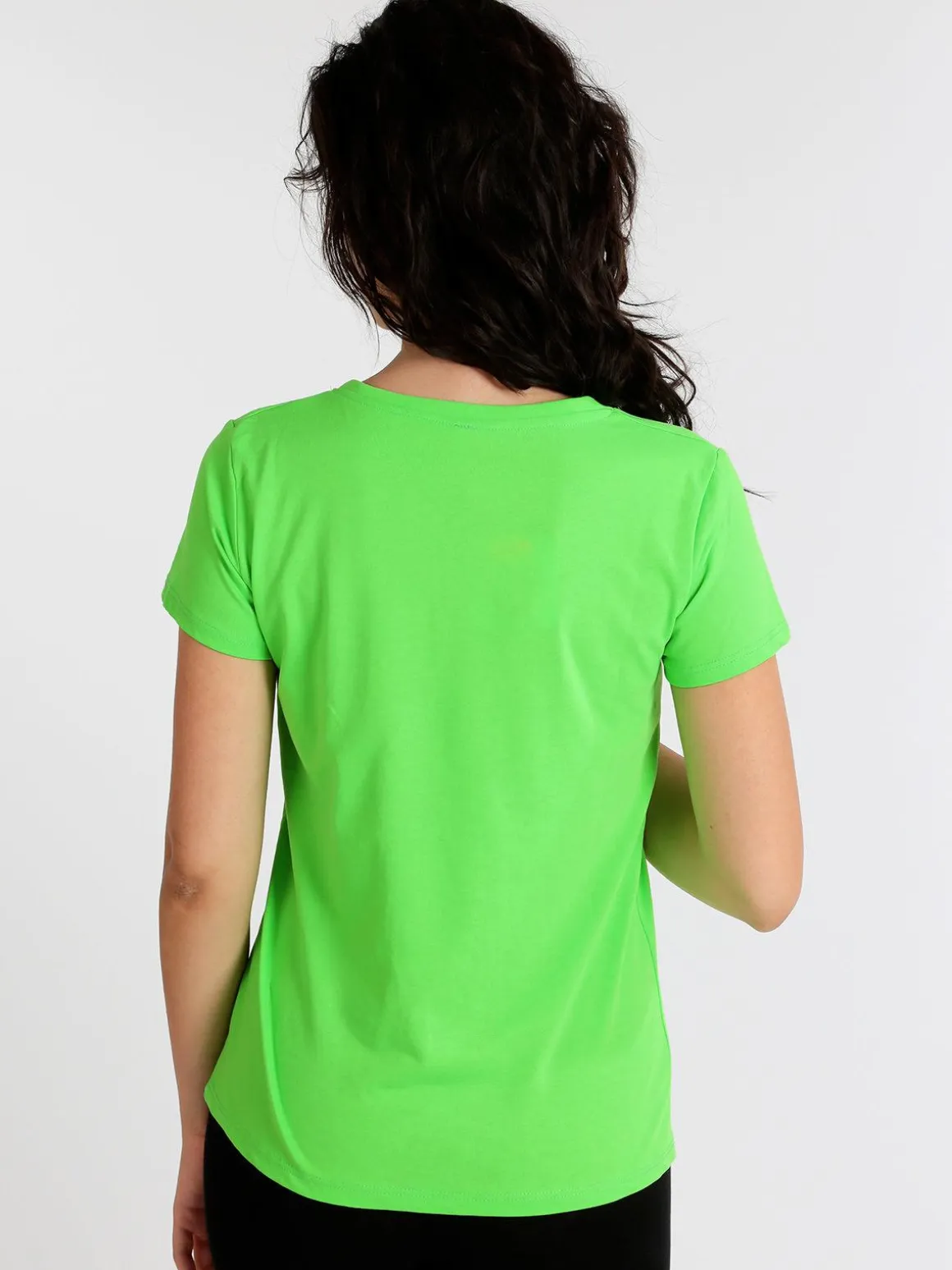 Lumina T-shirt girocollo con scritte e strass