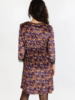 Lumina Vestito midi a portafoglio con pizzo