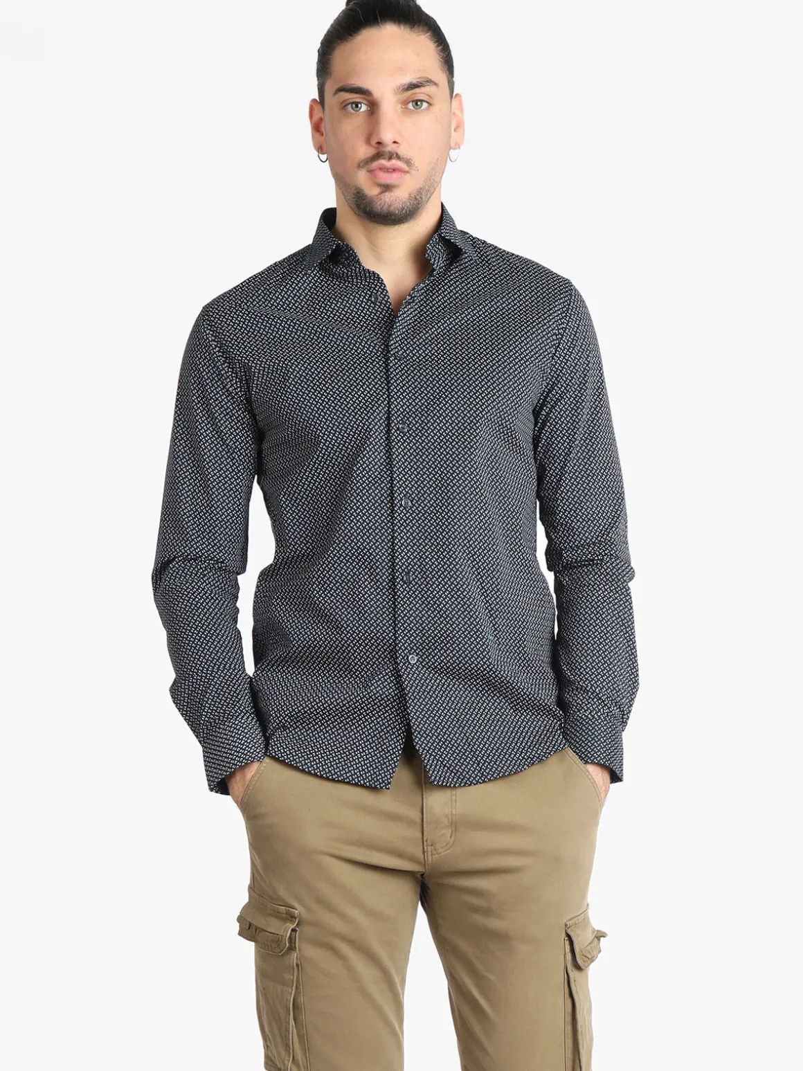 Lurvy Camicia uomo in cotone con stampe
