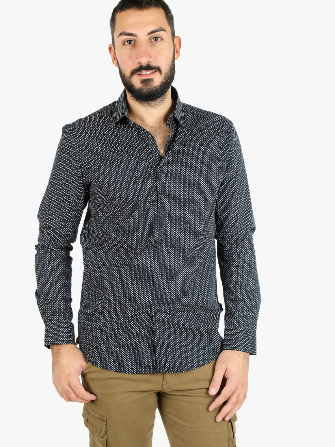Lurvy Camicia uomo maniche lunghe in cotone