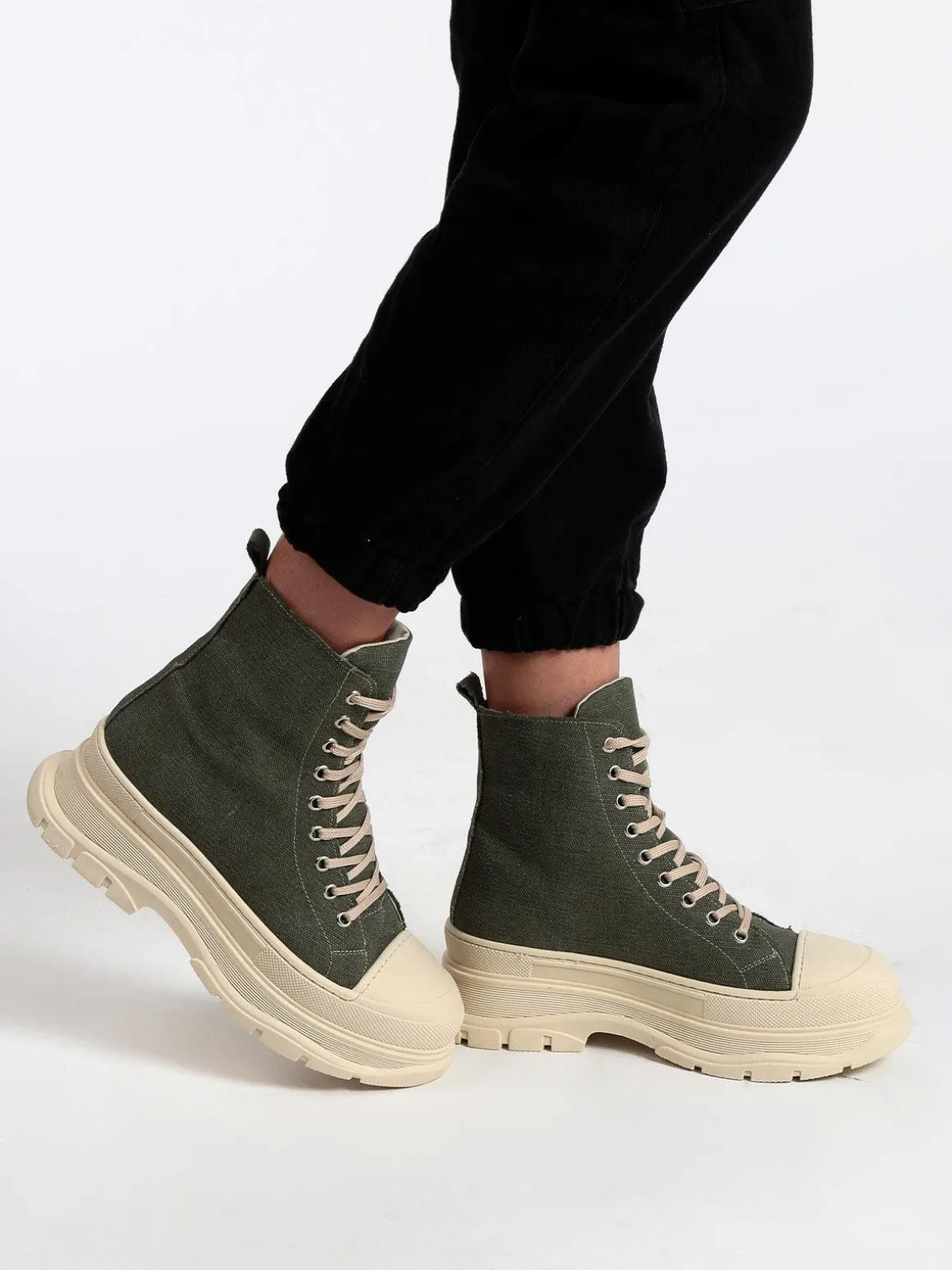 Made In Italy Genny Sneakers alta in tela con platform