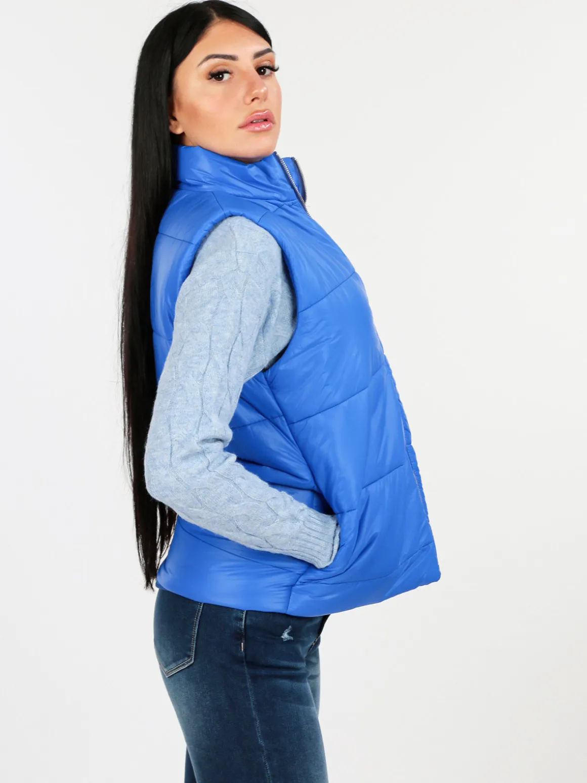Made In Italy Gilet donna imbottito oversize