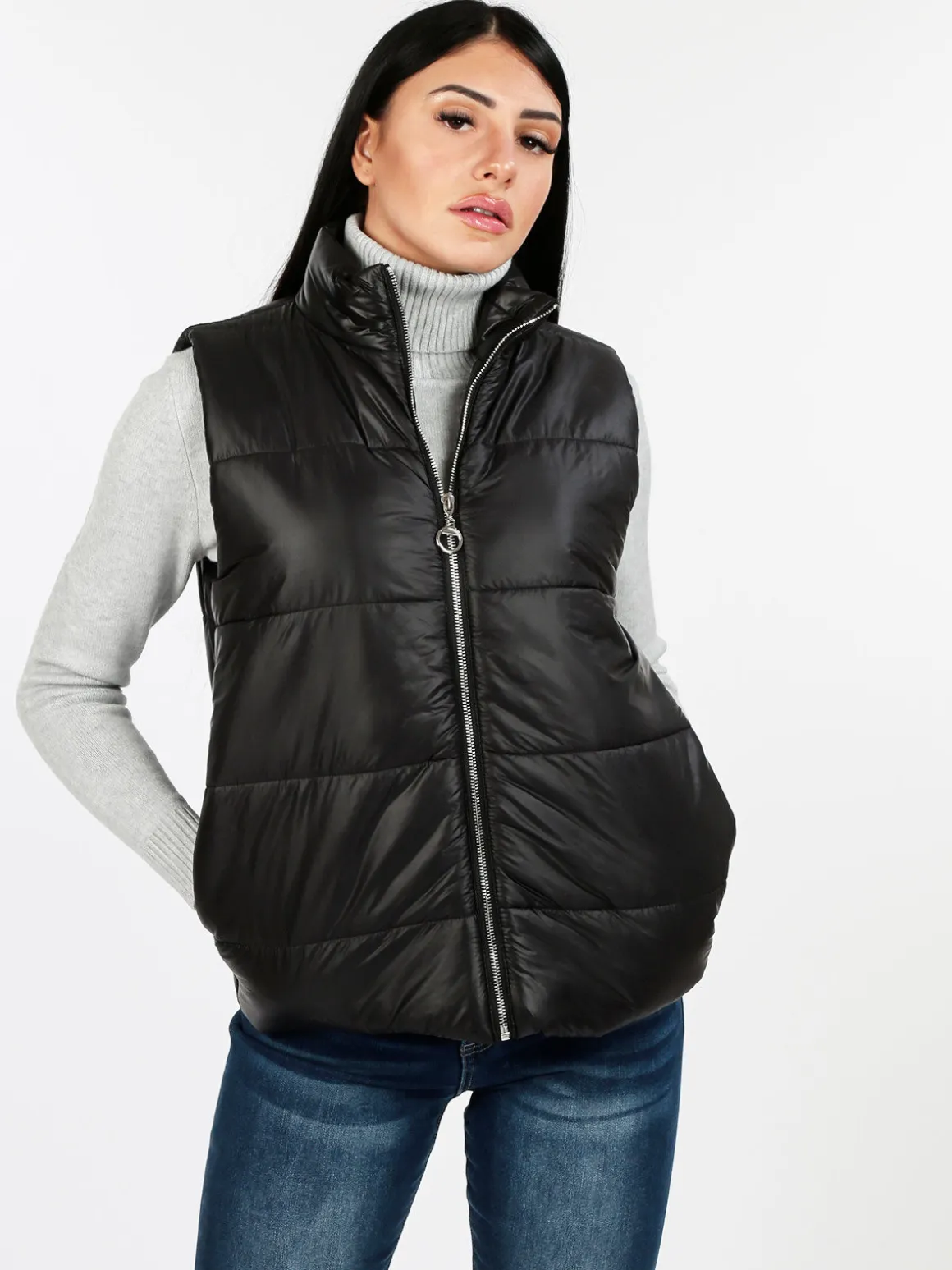 Made In Italy Gilet donna imbottito oversize