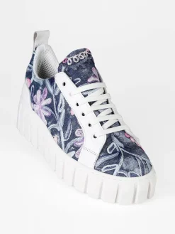 Made In Italy Stella Sneakers donna ricamate con platform