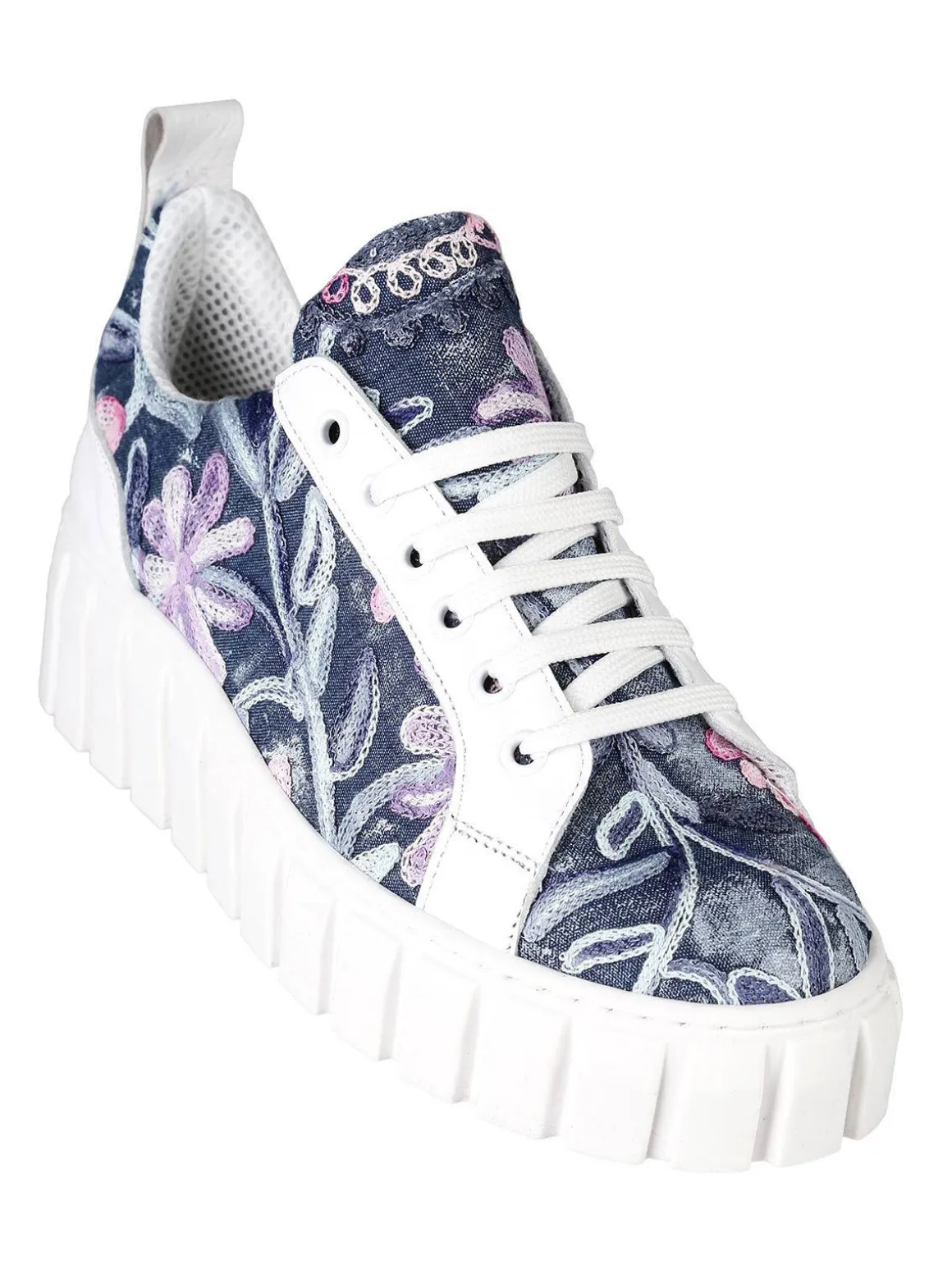 Made In Italy Stella Sneakers donna ricamate con platform