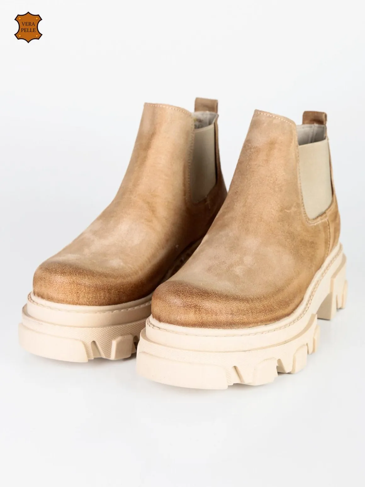 Made In Italy Stivaletti chelsea in pelle scamosciata con platform