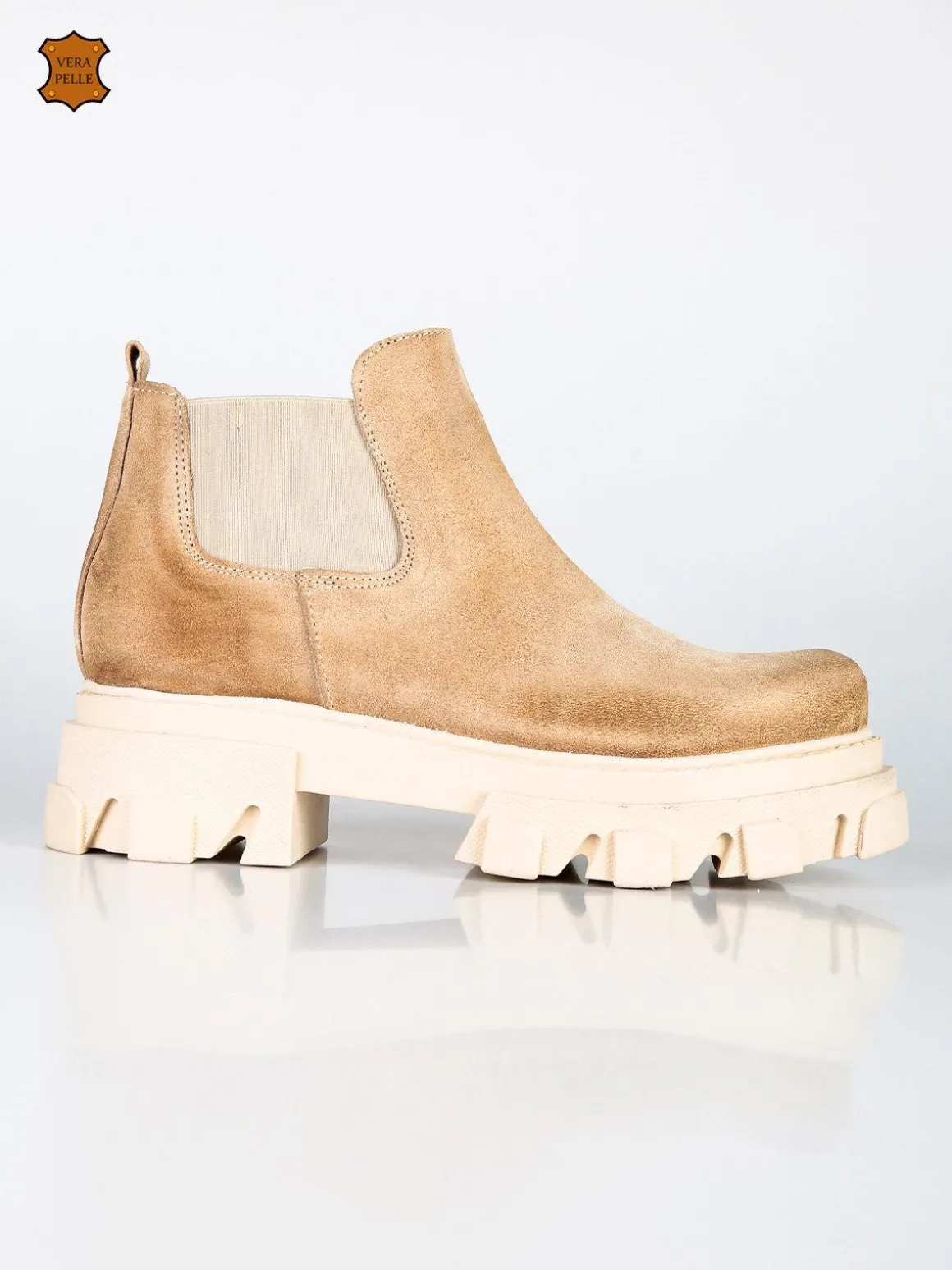 Made In Italy Stivaletti chelsea in pelle scamosciata con platform