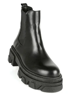 Made In Italy Stivaletti in pelle donna con tacco e plateau