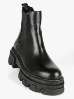 Made In Italy Stivaletti in pelle donna con tacco e plateau