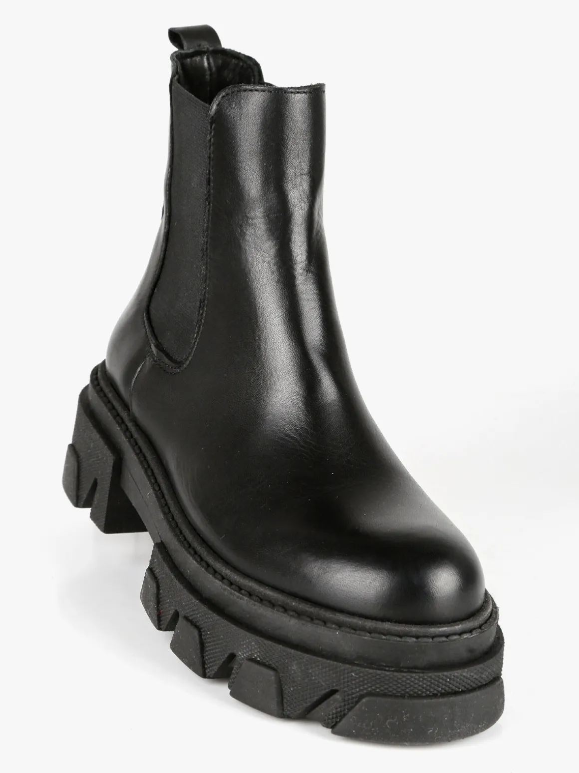 Made In Italy Stivaletti in pelle donna con tacco e plateau
