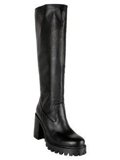 Made In Italy Stivali in pelle donna con tacco