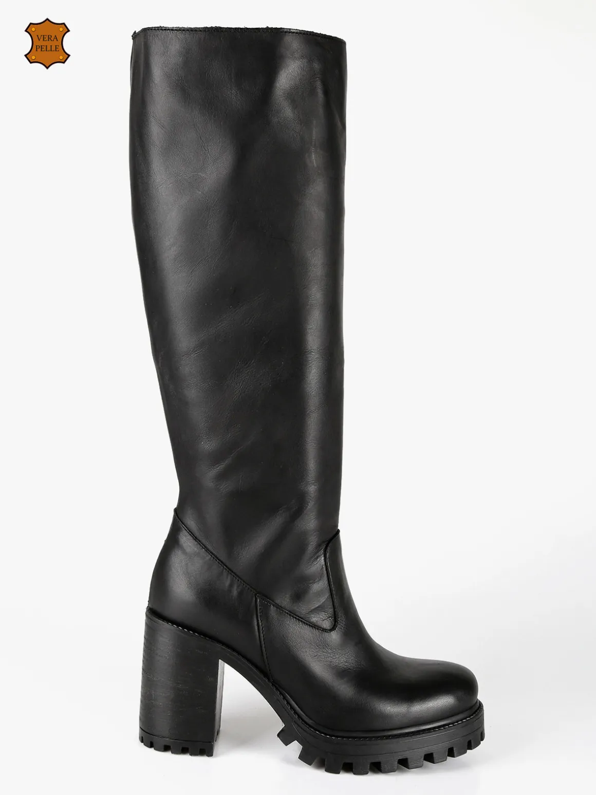 Made In Italy Stivali in pelle donna con tacco