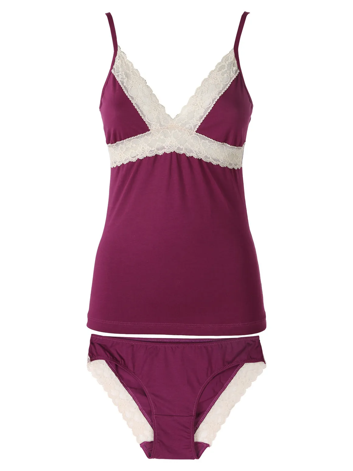 Magic Dream Coordinato intimo donna con ricami in pizzo - porpora