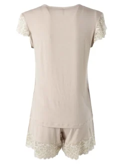 Magic Dream Pigiama corto da donna in fibre di bambù con pizzo - nudo