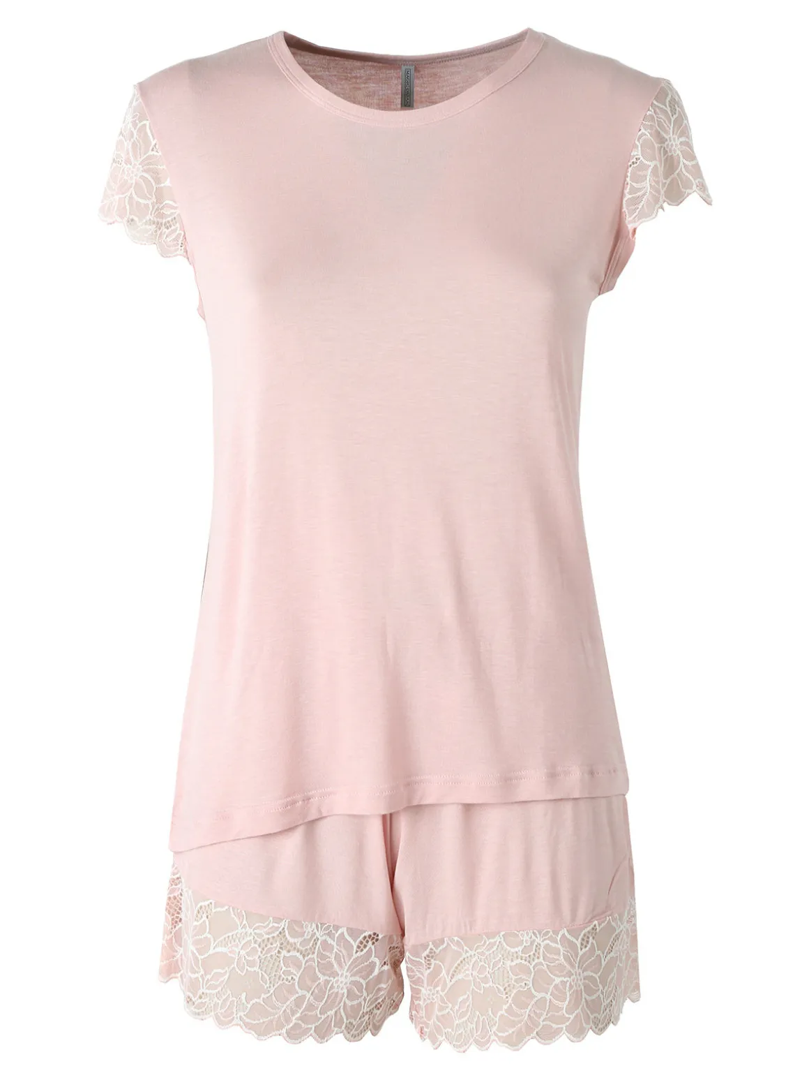 Magic Dream Pigiama corto da donna in fibre di bambù con pizzo - rosa