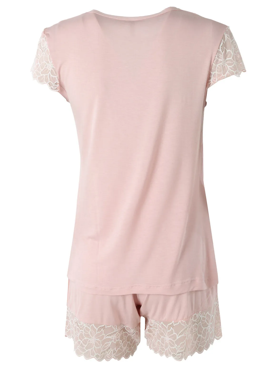 Magic Dream Pigiama corto da donna in fibre di bambù con pizzo - rosa