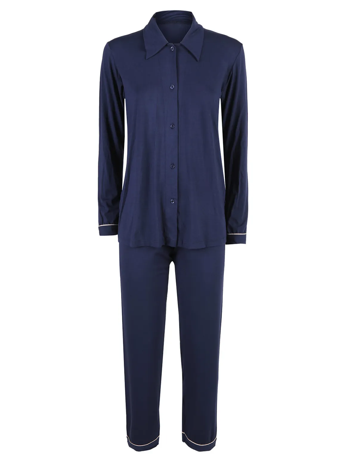 Magic Dream Pigiama donna aperto in fibre di bamboo - blu scuro