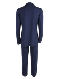 Magic Dream Pigiama donna aperto in fibre di bamboo - blu scuro