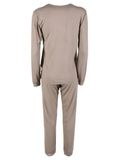 Magic Dream Pigiama lungo da donna con scollo a V in pizzo - taupe