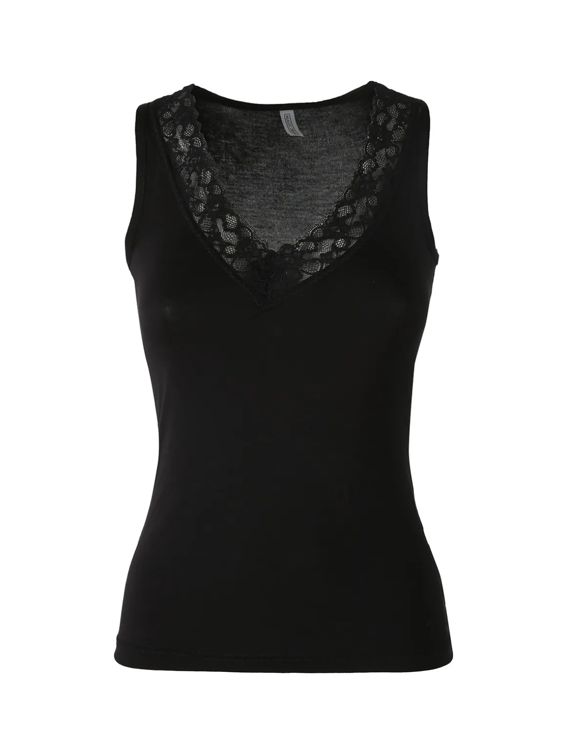 Magic Dream Top donna con scollo a V in pizzo - nero