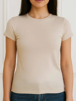 Magic Dream T-shirt intima donna manica corta in bamboo - cipria