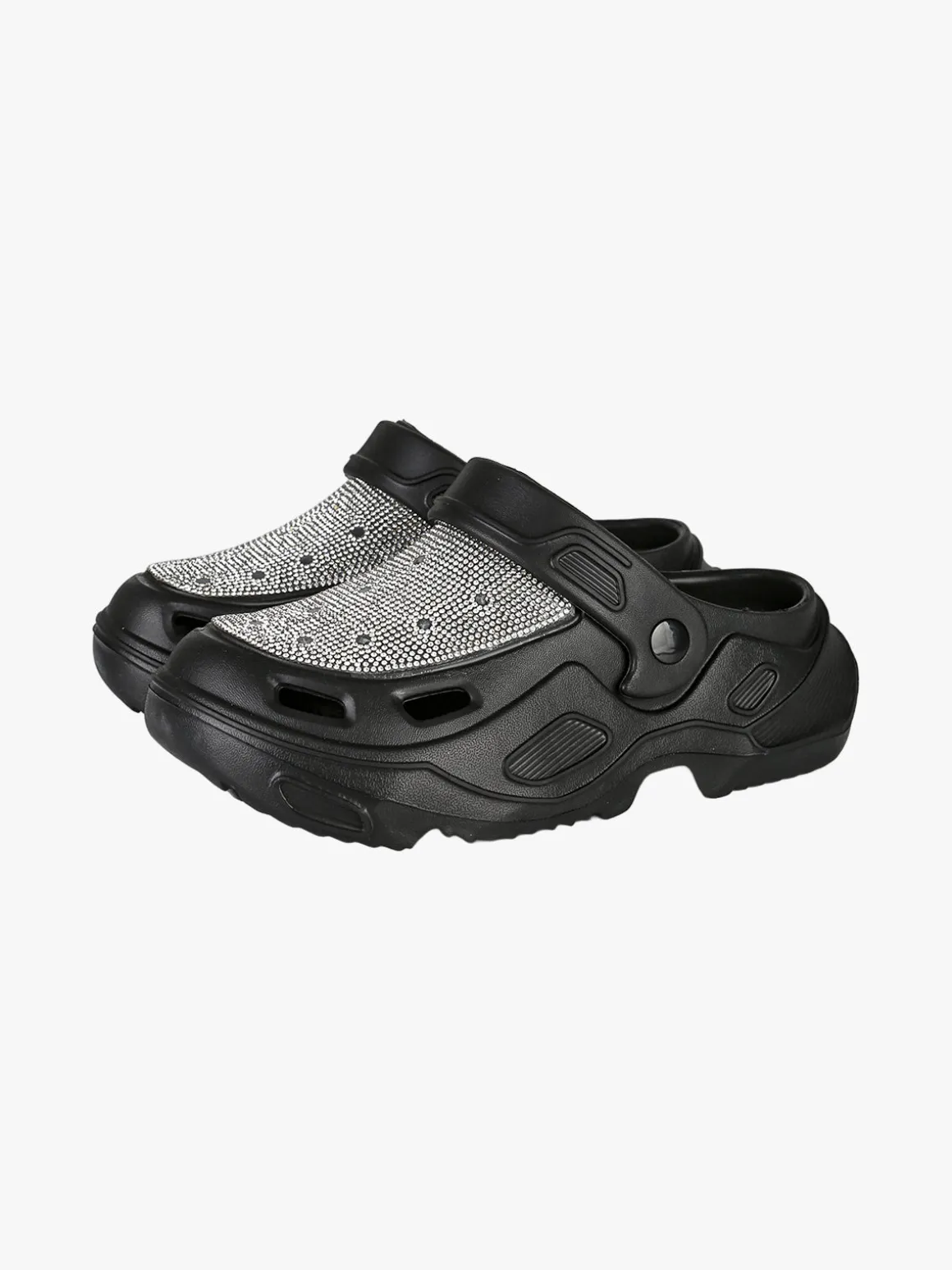 Maira Ciabatte donna in gomma con strass - nero