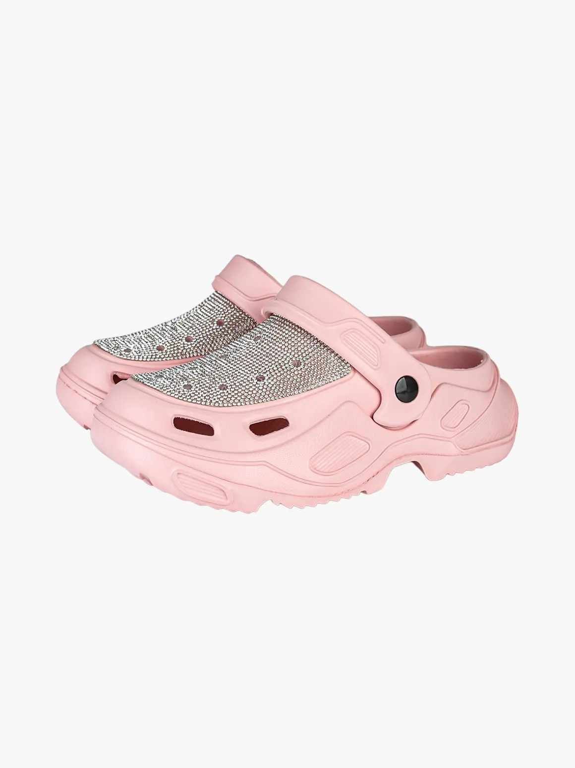 Maira Ciabatte donna in gomma con strass - rosa