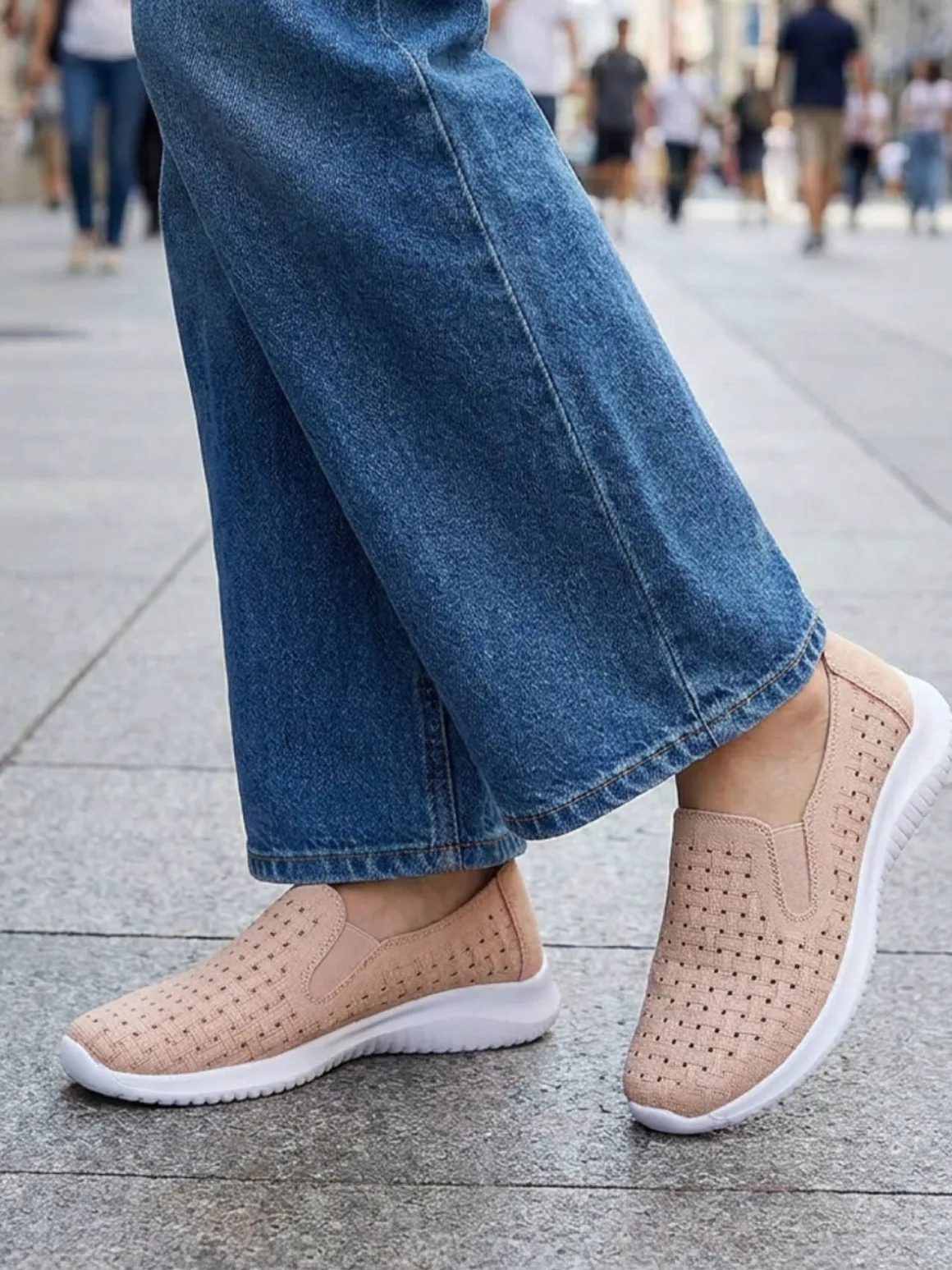 Maira Sneakers donna slip on traforate - rosa