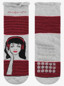 Malerba Calze antiscivolo bambina in caldo cotone con stampe