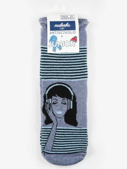 Malerba Calze antiscivolo bambina in caldo cotone con stampe