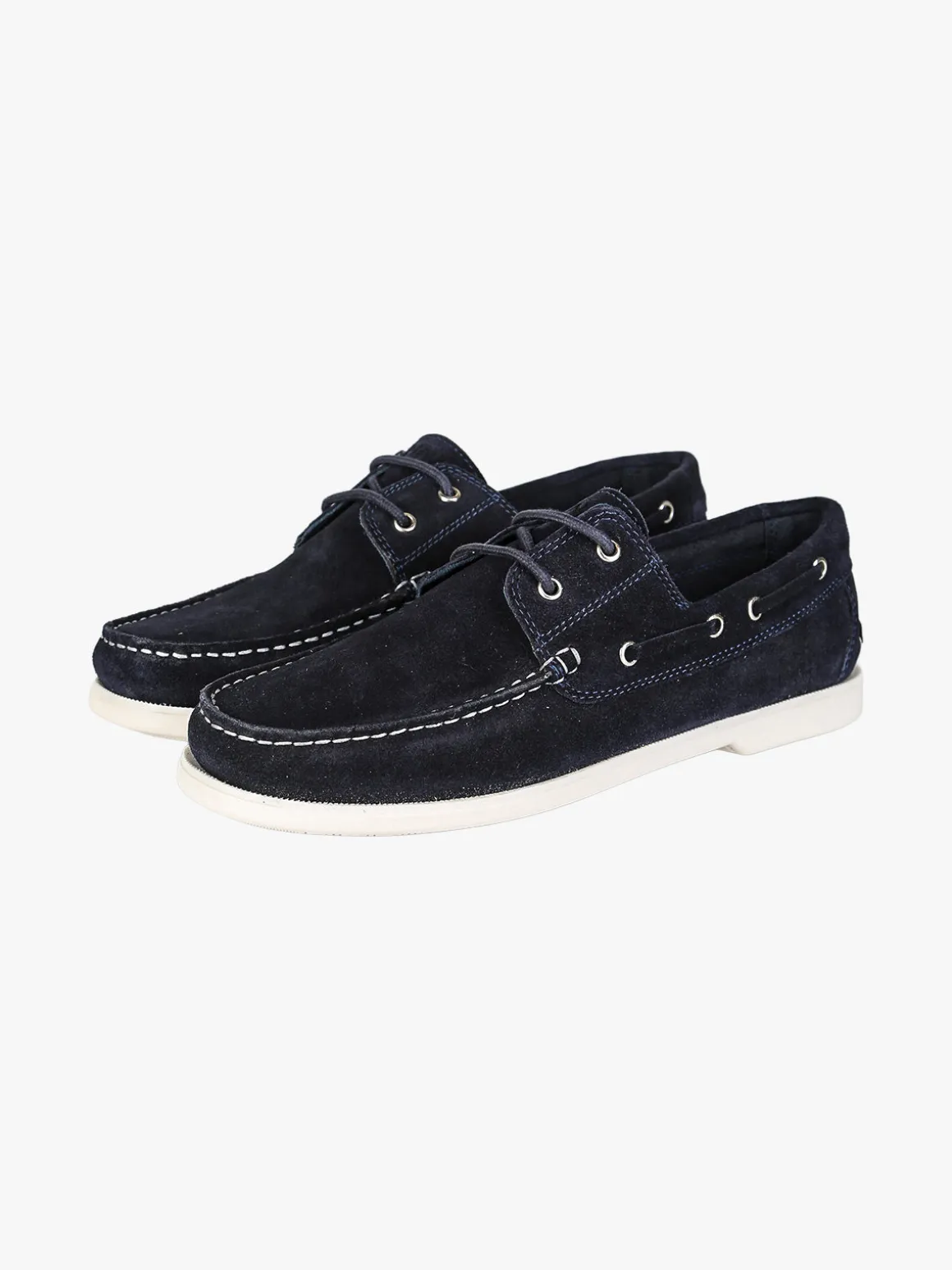 Marina Militare Mocassini da uomo in pelle scamosciata con lacci - blu scuro