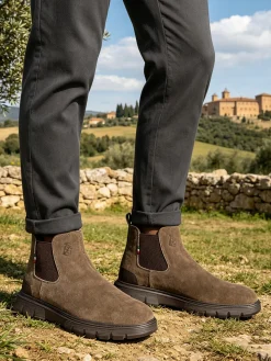 Marina Militare Stivaletti in pelle scamosciata da uomo - taupe