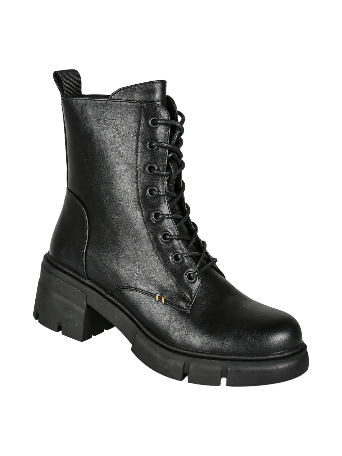 Marina Torres Anfibi donna chunky con lacci e zip - nero