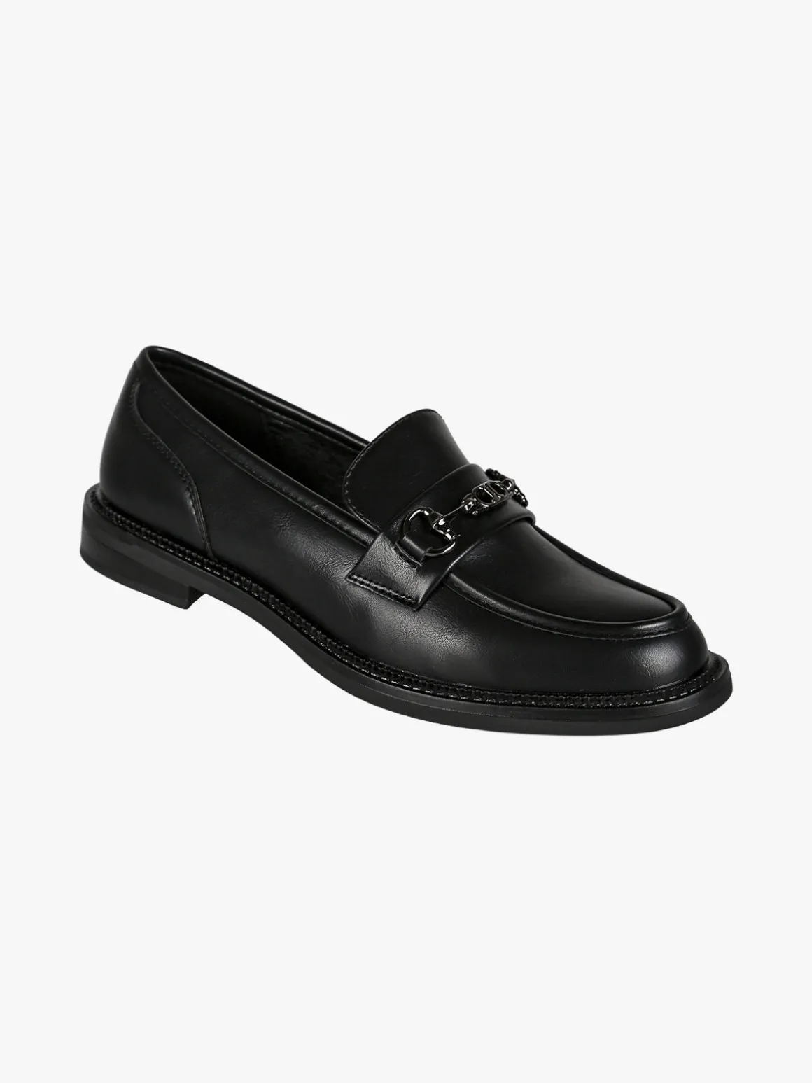 Marina Torres Mocassini donna in ecopelle con tacco basso - nero