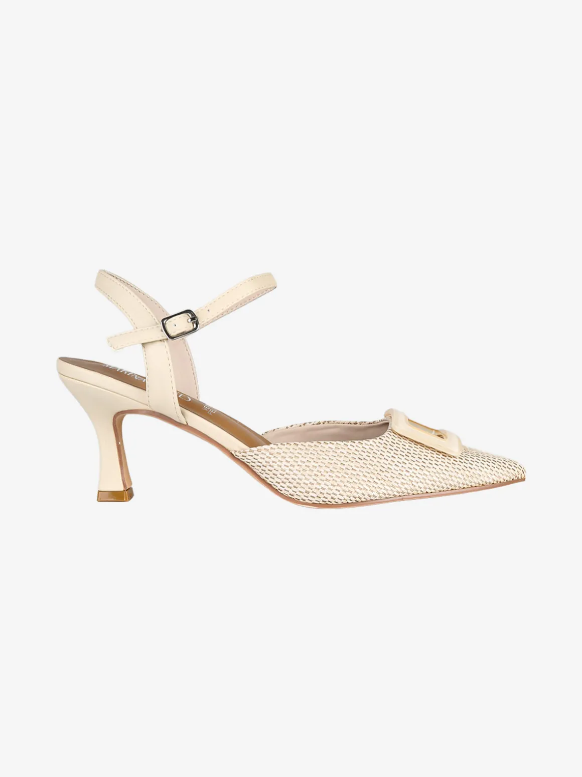 Marina Torres Slingback da donna con cinturino alla caviglia e tacco a rocchetto