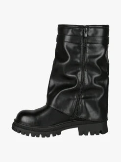 Martin Pescatore Stivaletti chunky donna a doppio strato con fibbia e zip - nero
