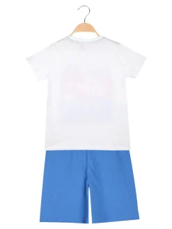 Marvel Spider-Man Completo corto da bambino in cotone con t-shirt e bermuda - bianco