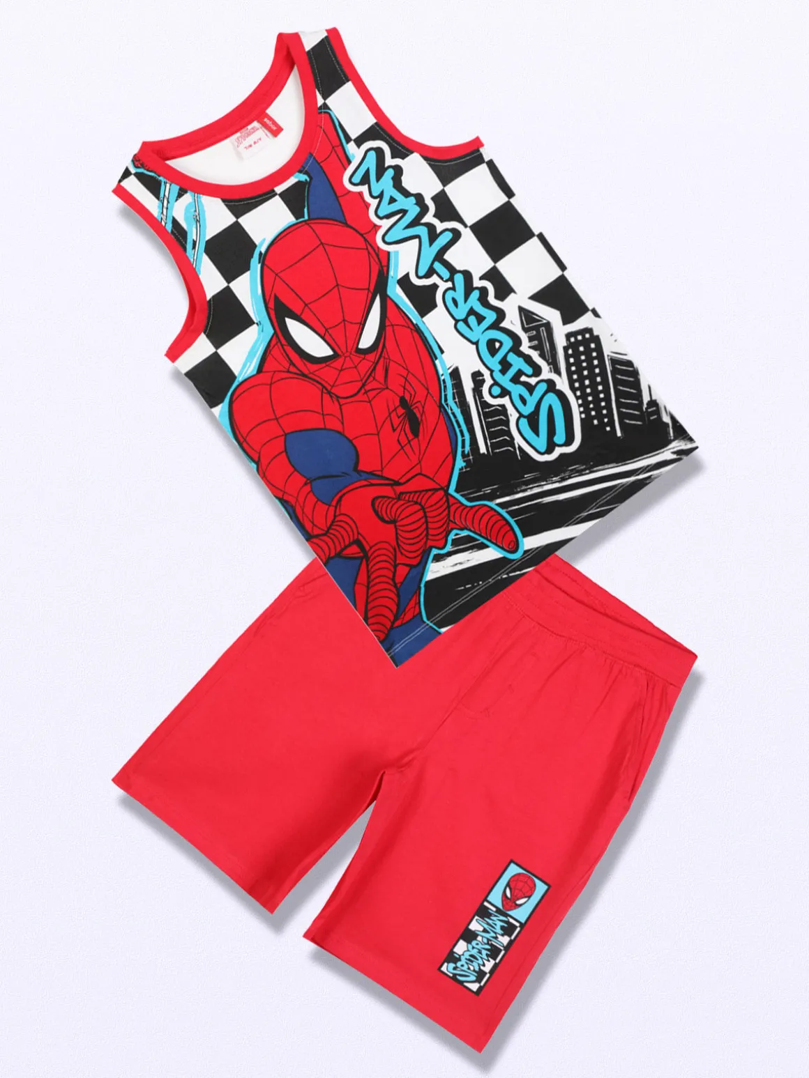 Marvel Spider-Man Completo corto da bambino in cotone con stampa